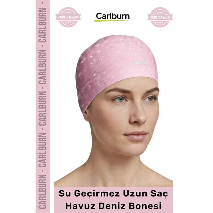 #Bone Uzun Saç Kaymaz Su Geçirmez Sızdırmaz Yüzücü Havuz Deniz Bonesi Elastik Bez Yüzme Şapkası