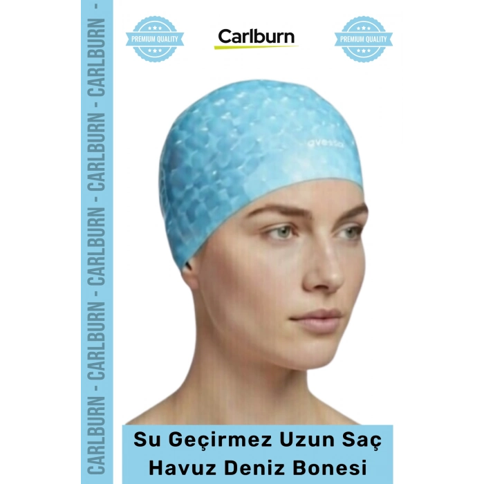 #Bone Uzun Saç Kaymaz Su Geçirmez Sızdırmaz Yüzücü Havuz Deniz Bonesi Elastik Bez Yüzme Şapkası