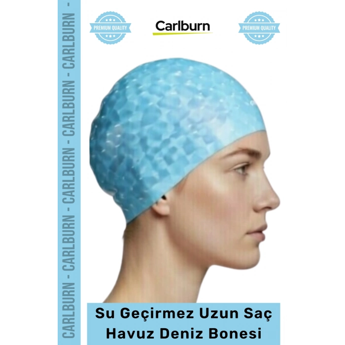 #Bone Uzun Saç Kaymaz Su Geçirmez Sızdırmaz Yüzücü Havuz Deniz Bonesi Elastik Bez Yüzme Şapkası