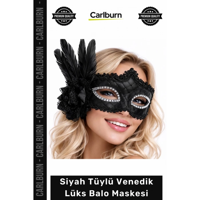 #BaloMaskesi Siyah Tüylü Venedik Lüks Parti Kostüm Aksesuarı Gösterişli Şıklık Balo Maskesi
