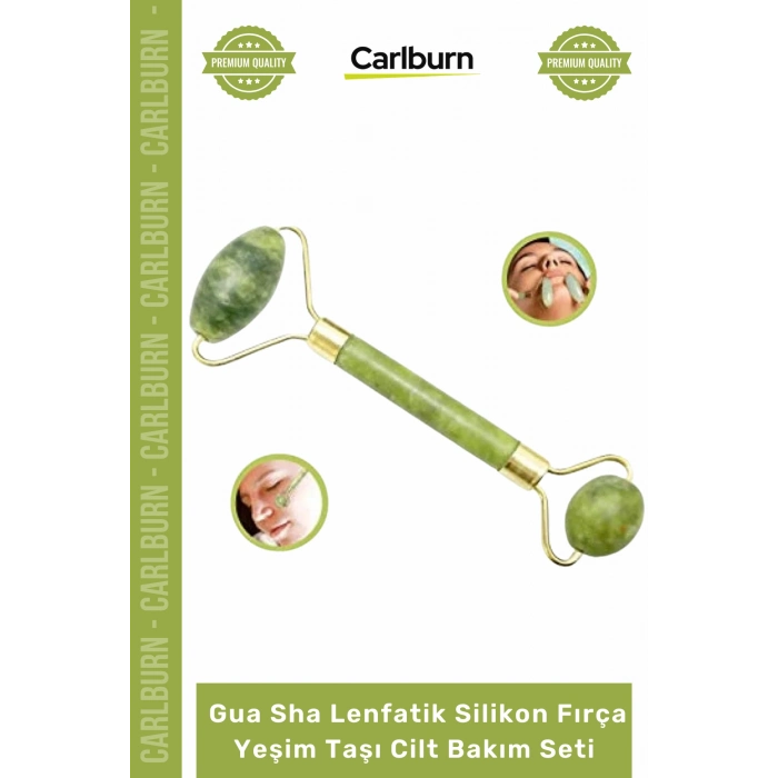 Doğal Yüz Masaj Aleti Cilt Canlandırma Gua Sha Lenfatik Silikon Fırça Yeşim Taşı Cilt Bakım Seti
