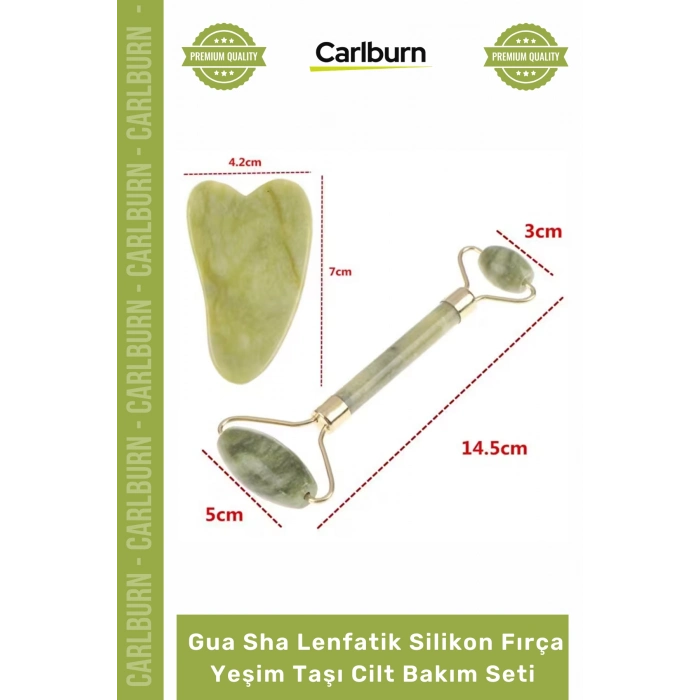 Doğal Yüz Masaj Aleti Cilt Canlandırma Gua Sha Lenfatik Silikon Fırça Yeşim Taşı Cilt Bakım Seti