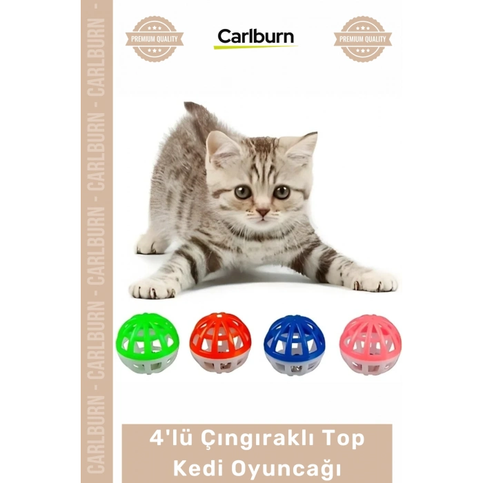 Özel Üretim Kedi Oyun Eğlence Canlı Renk Dayanıklı Aktif 4lü Çıngıraklı Top Kedi Oyuncağı
