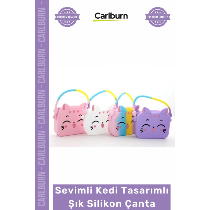 #Çanta Çocuk Kedi Figürlü Mini Küçük Eşya Taşıma Kompakt Sevimli Kedi Tasarımlı Şık Silikon Çanta
