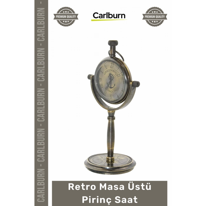 #RetroSaat Klasik Tasarım Zarif Dekoratif Şık Kompakt Çalışma Ofis Ev Hediye Masa Üstü Pirinç Saat