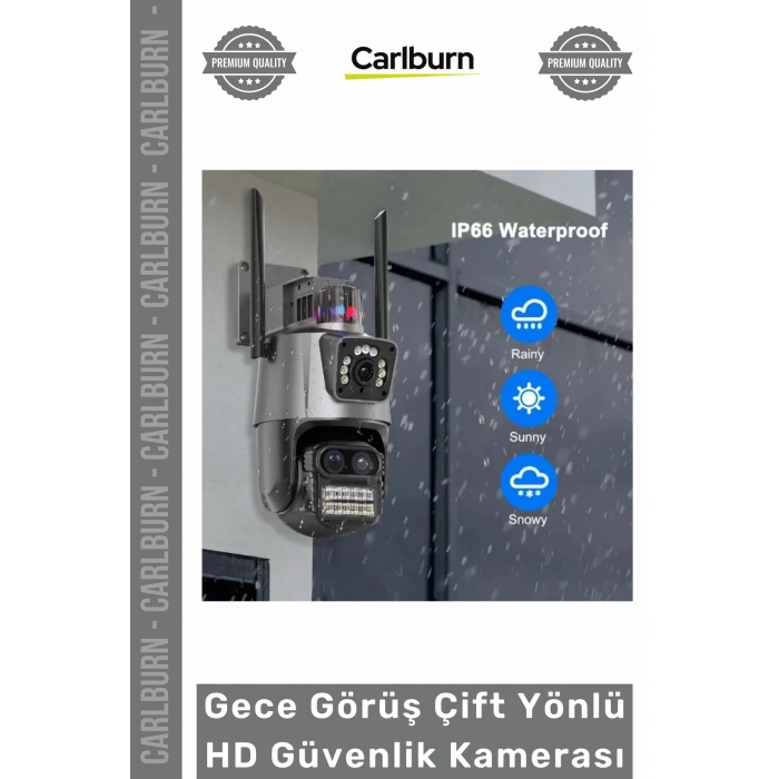 #Kamera 3 Lens Wi Fi Gelişmiş IP66 Dış Ortam Gece Görüş Çift Yönlü İletişim HD Güvenlik Kamerası