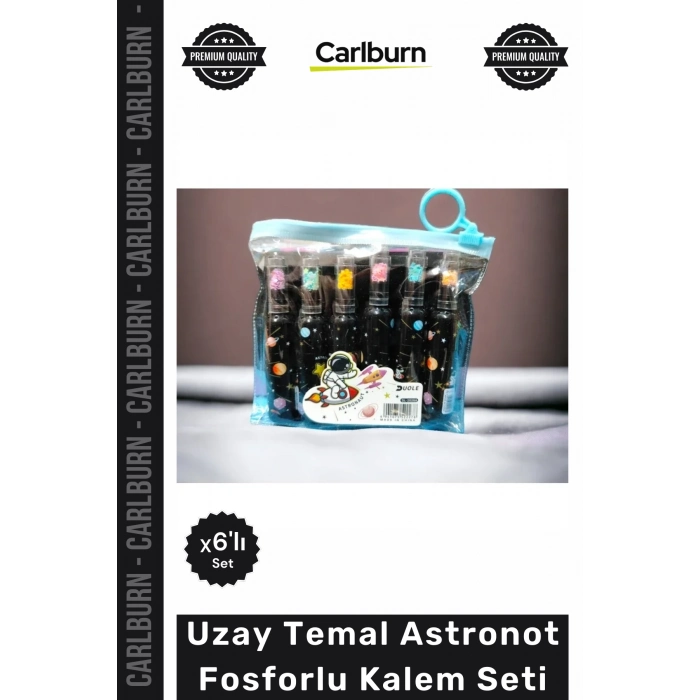 #Kalem Özel Üretim Yüksek Kalite 6 Renk Parlak Uzay Temalı Ders Çalışma Astronot Fosforlu Kalem Seti