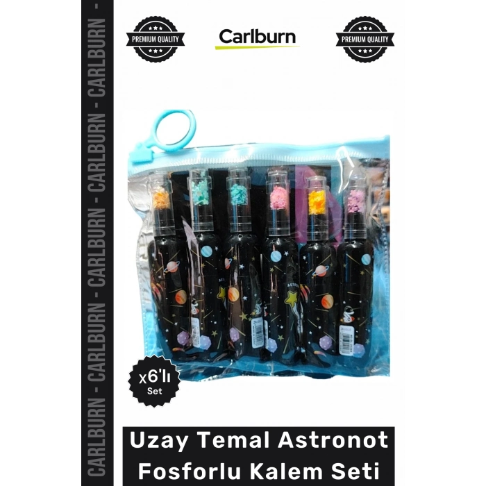 #Kalem Özel Üretim Yüksek Kalite 6 Renk Parlak Uzay Temalı Ders Çalışma Astronot Fosforlu Kalem Seti