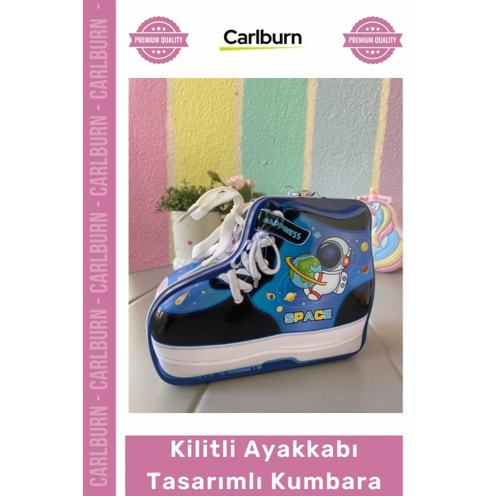 #Kumbara Çocuk Eğitimi Eğlenceli Tasarruf Öğretme Kilitli Dekoratif Ayakkabı Tasarımlı Kumbara