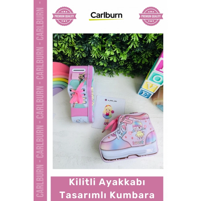 #Kumbara Çocuk Eğitimi Eğlenceli Tasarruf Öğretme Kilitli Dekoratif Ayakkabı Tasarımlı Kumbara