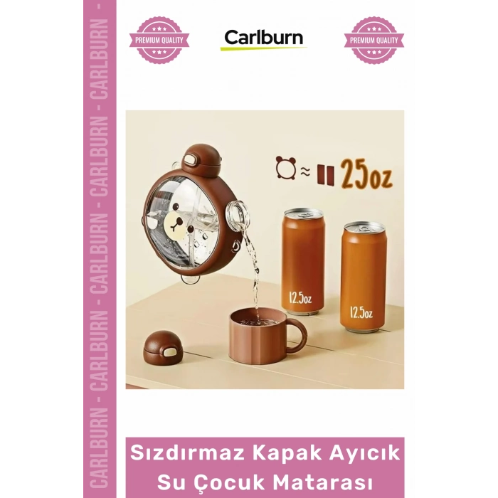 #Matara Minik Eller Okul Park Seyahat BPA Free Sızdırmaz Kapak Çocuk Matara Ayıcık Su Matarası