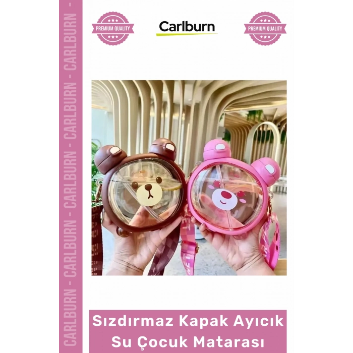 #Matara Minik Eller Okul Park Seyahat BPA Free Sızdırmaz Kapak Çocuk Matara Ayıcık Su Matarası