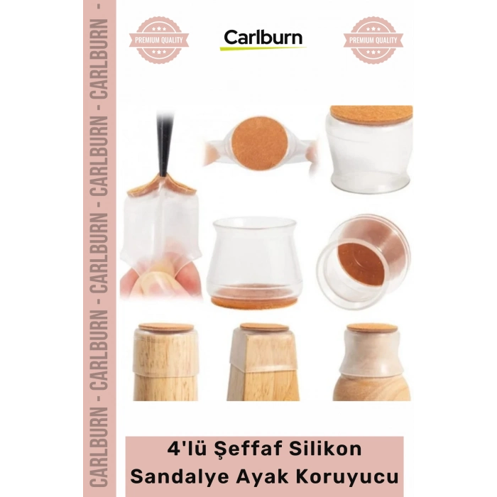 #Sandalye Zemin Koruyucu Sürtünme Önleyici Sessiz 4lü Keçeli Şeffaf Silikon Sandalye Ayak Koruyucu