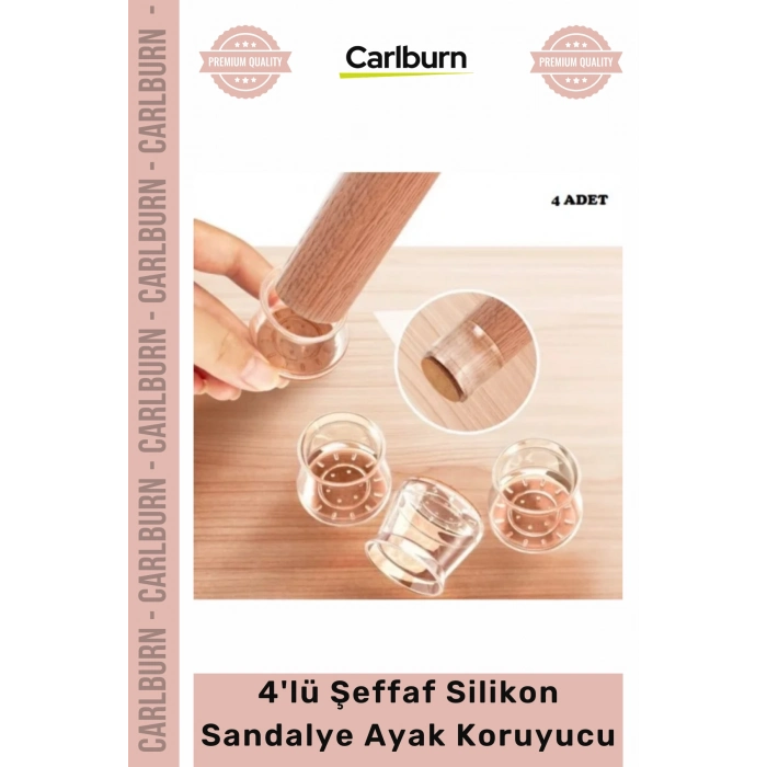 #Sandalye Zemin Koruyucu Sürtünme Önleyici Sessiz 4lü Keçeli Şeffaf Silikon Sandalye Ayak Koruyucu