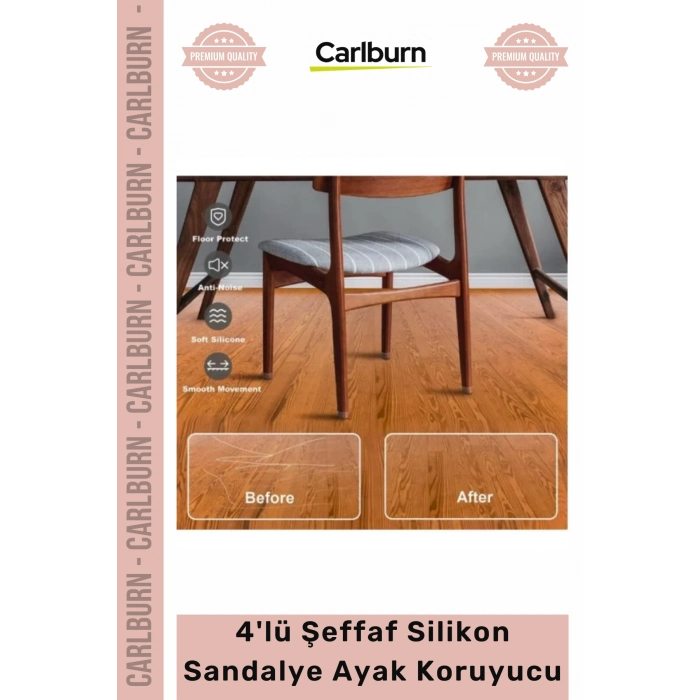 #Sandalye Zemin Koruyucu Sürtünme Önleyici Sessiz 4lü Keçeli Şeffaf Silikon Sandalye Ayak Koruyucu