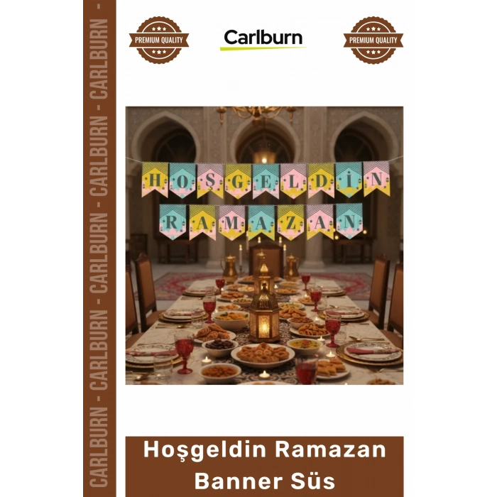 #Ramazan Ay Süs Dekorasyon Ev Ofis İftar Asım Ramazan Renkli Banner Süs - Hoşgeldin Ramazan