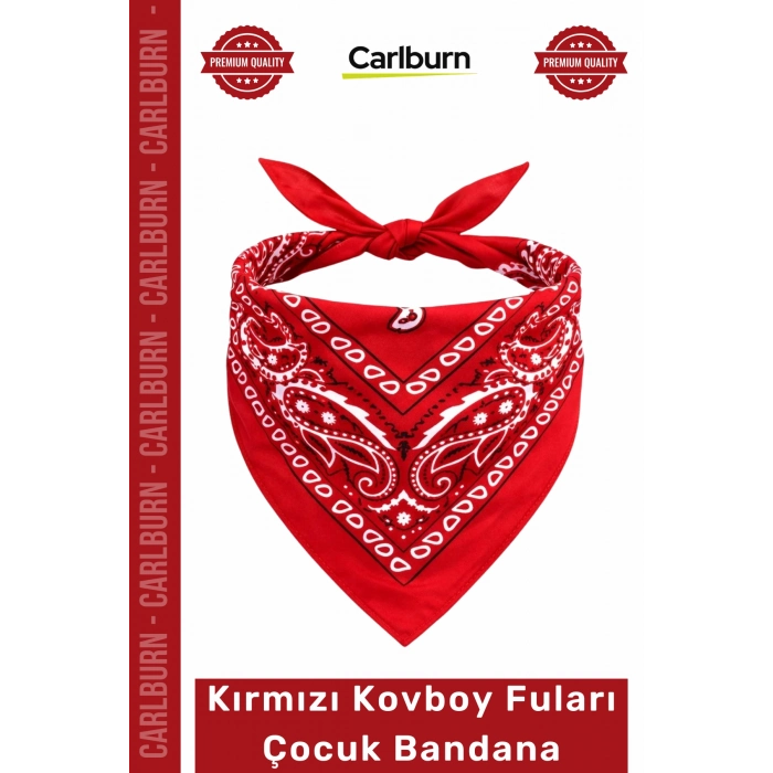 #Parti Şık Çekici Aksesuar Canlı Kırmızı Paisley Desenli Kırmızı Kovboy Fuları Çocuk Bandana