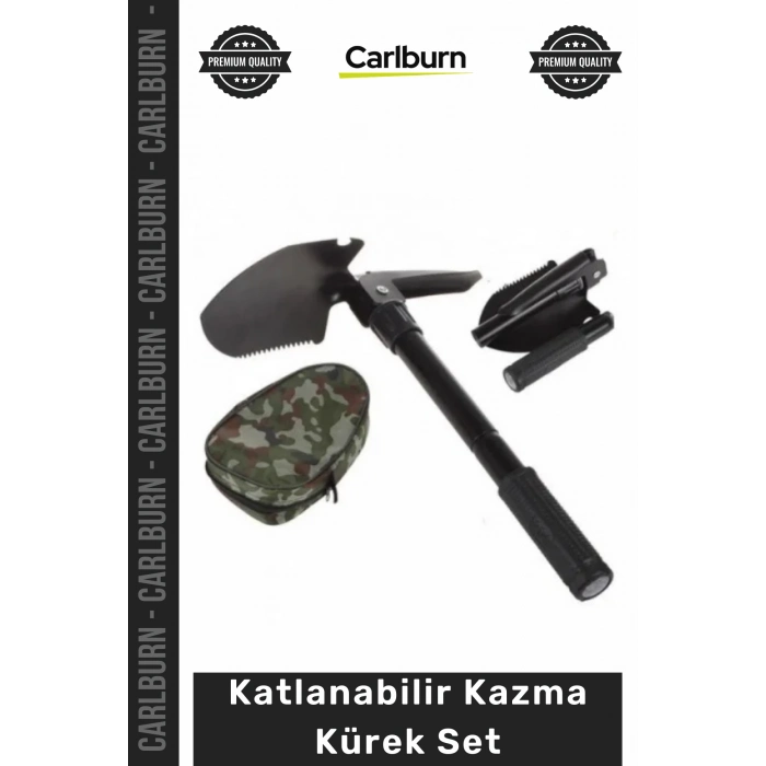 #KazmaKürek Portatif Katlanabilir Kamp Doğa Tutkunları Çok Fonksiyonlu Testere Pusula Kazma Kürek Set