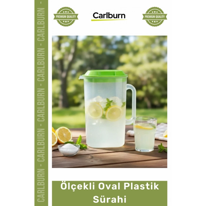 #Sürahi Pratik Ergonomik Ölçülü Dayanıklı Kapaklı Buzdolabı Uyumlu İçecek Oval Plastik Sürahi