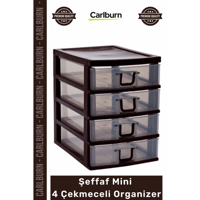 #Çekmece Pratik Ev Ofis Masaüstü Şeffaf Depolama Çekmeceli Organizer Mini 4 Çekmeceli Organizer