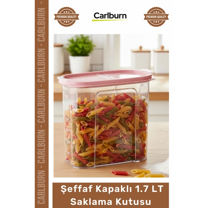 #SaklamaKabı Mutfak Bakliyat Kuruyemiş Makarna Un Kuru Gıda Şeffaf Kapaklı Erzak 1.7 lt Saklama Kabı