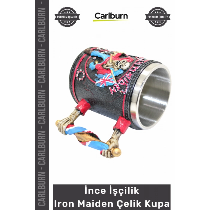 #Kupa Paslanmaz Çelik Dayanıklı Çay Kahve Su Bardak Uzun Ömürlü İnce İşçilik Iron Maiden Çelik Kupa