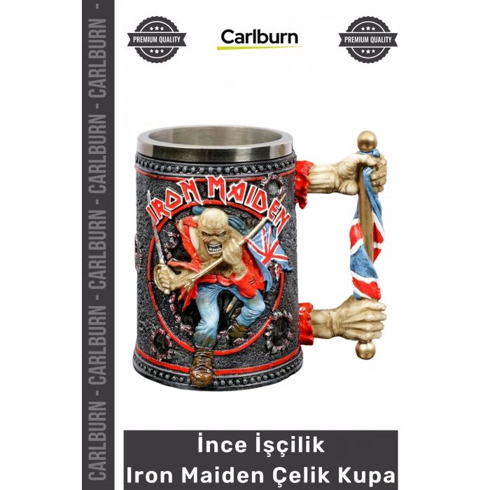 #Kupa Paslanmaz Çelik Dayanıklı Çay Kahve Su Bardak Uzun Ömürlü İnce İşçilik Iron Maiden Çelik Kupa