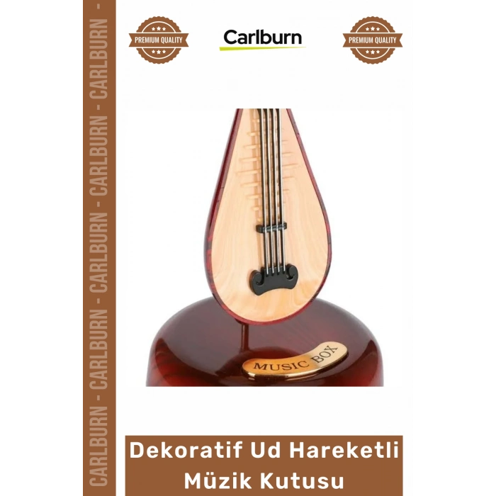 #Ud Ahşap Görünümlü Dekoratif Zanaat Dönen Mekanizmalı Estetik Deneyim Ud Hareketli Müzik Kutusu