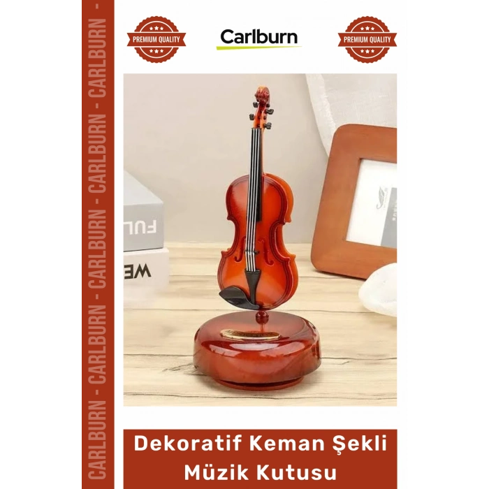 #Keman Ahşap Görünüm Melodisi Klasik Sanat Dekoratif Hediyelik Hareketli Keman Şekli Müzik Kutusu