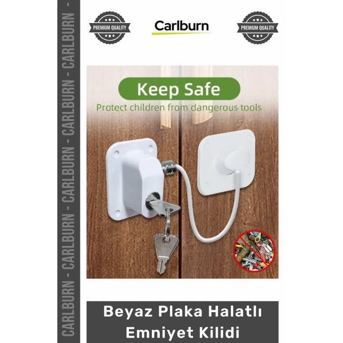 #Güvenlik Ev Çocuk Güvenliği Sağlam Çelik Halat Kontrollü Açılma Beyaz Plaka Halatlı Emniyet Kilidi