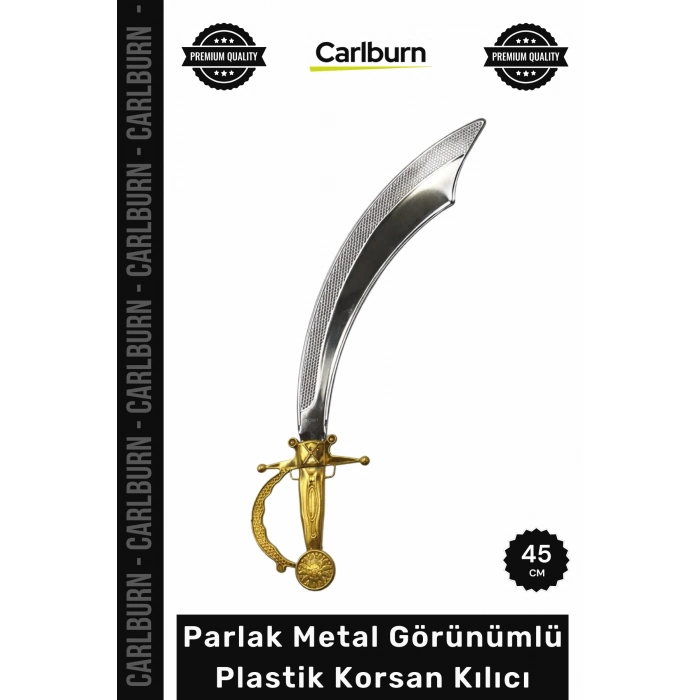 #Hediye Korsan Kostüm Parti Sahne Oyuncak Hediye Parlak Metal Görünümlü Plastik Korsan Kılıcı 45 cm