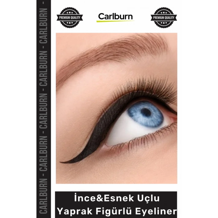 #Eyeliner Yoğun Siyah Pigment Gün Boyu Etkili Kalıcı İnce Esnek Uçlu Yaprak Figürlü Eyeliner