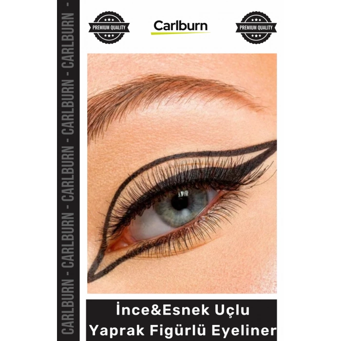 #Eyeliner Yoğun Siyah Pigment Gün Boyu Etkili Kalıcı İnce Esnek Uçlu Yaprak Figürlü Eyeliner