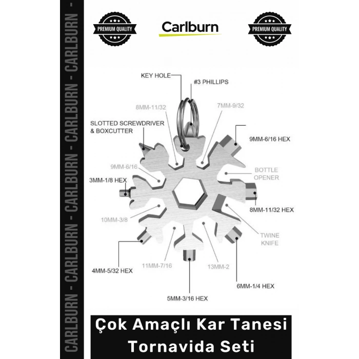 Özel Üretim Pratik Kompakt Anahtarlık Çok Yönlü Çok Amaçlı Kar Tanesi Tornavida Seti 18 in 1