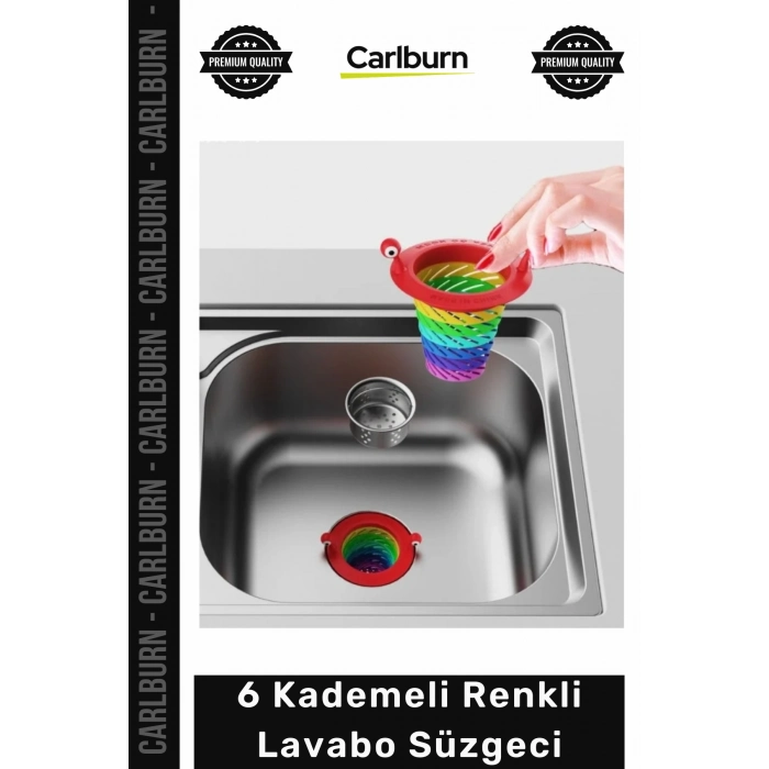 #Süzgeç Lavabo Tıkanıklık Önleyici Hijyenik Dayanıklı Temizlik Renkli 6 Kademeli Lavabo Süzgeci