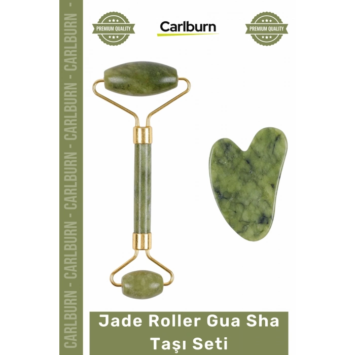 Cilt Bakımı Yeşim Taşı Yüz Masajı Sıkılaştırma Doğal Gençleştirici Jade Roller Gua Sha Taşı Seti