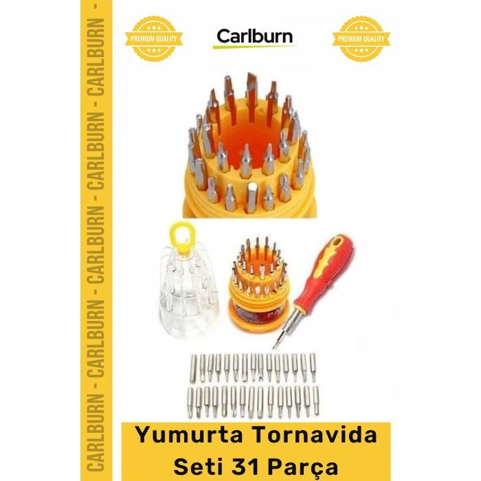 #YapıMarket Hassas Çok Amaçlı Laptop Cep Telefonu Metal Başlıklar Yumurta Tornavida Seti 31 Parça