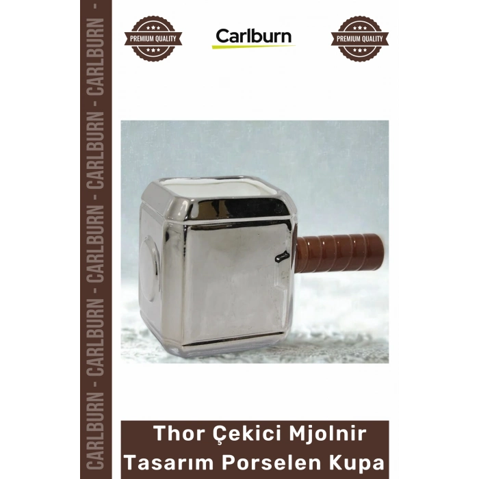 #Kupa 11 x 7 cm Dayanıklı Şık Koleksiyon Thor Çekici Mjolnir Tasarım Porselen Kupa Bardak