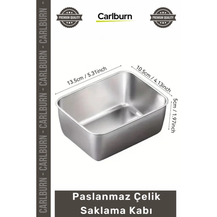 #Saklama Mutfak Tipi 135x105x5 Dayanıklı Hijyenik Koku Geçirmez Şık Paslanmaz Çelik Saklama Kabı