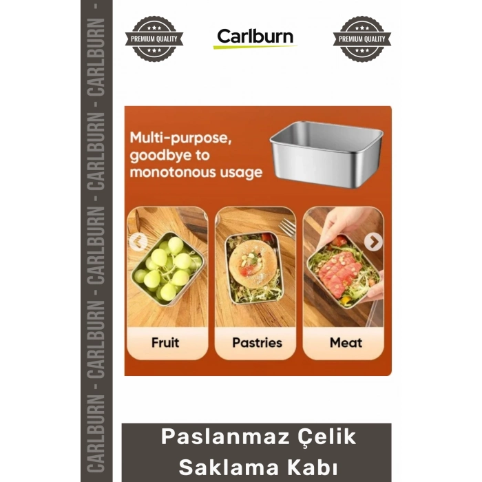 #Saklama Mutfak Tipi 135x105x5 Dayanıklı Hijyenik Koku Geçirmez Şık Paslanmaz Çelik Saklama Kabı