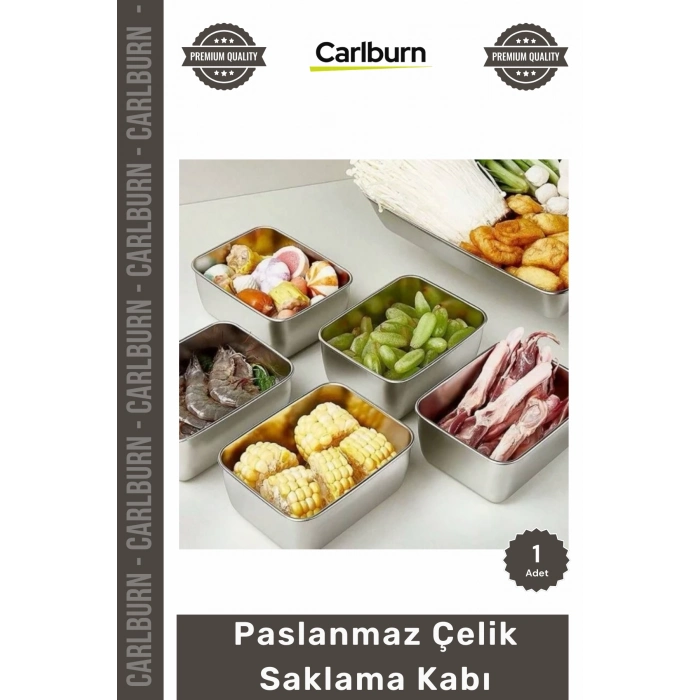 #Saklama Mutfak Tipi 135x105x5 Dayanıklı Hijyenik Koku Geçirmez Şık Paslanmaz Çelik Saklama Kabı