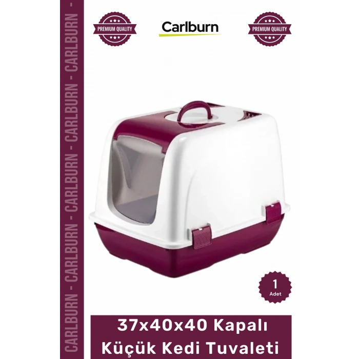 #Petshop Yavru Yetişkin Üstten Açılır Koku Giderici Şeffaf Kapılı 37x40x40 Kapalı Küçük Kedi Tuvaleti