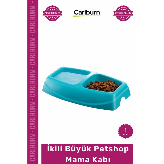 #Petshop Birinci Sınıf Kaliteli Plastik Kedi Köpek Su Kabı Renkli Dayanıklı İkili Büyük Mama Kabı