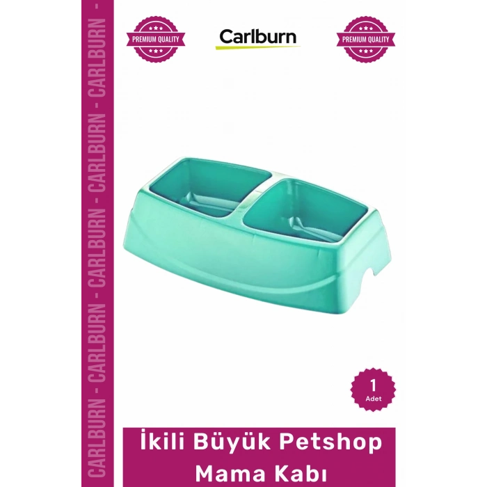 #Petshop Birinci Sınıf Kaliteli Plastik Kedi Köpek Su Kabı Renkli Dayanıklı İkili Büyük Mama Kabı