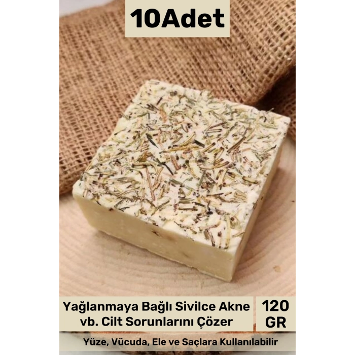 #sabun %100 Doğal Güzel Kokulu El Yüz Saç Cilt Vücut Orijinal Biberiye Sabunu 120g - 10 Adet