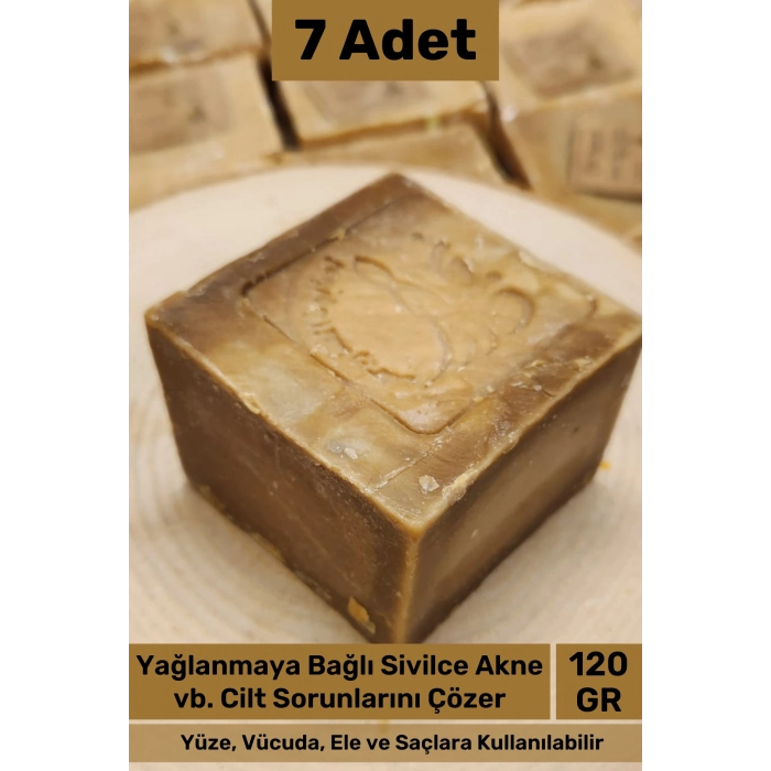 #sabun %100 Doğal Güzel Kokulu El Yüz Saç Cilt Vücut Orijinal Bitkisel Halep Sabunu 120g - 7 Adet