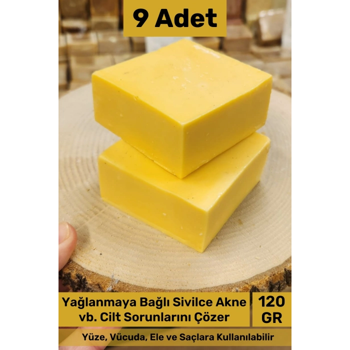 #sabun %100 Doğal Güzel Kokulu El Yüz Saç Cilt Vücut Orijinal Bitkisel Kayısı Sabunu 120g - 9 Adet