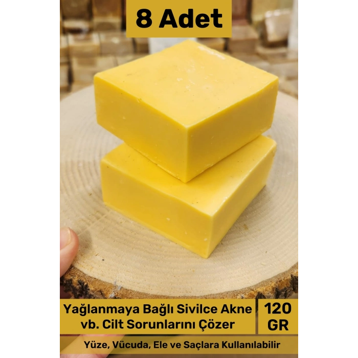 #sabun %100 Doğal Güzel Kokulu El Yüz Saç Cilt Vücut Orijinal Bitkisel Kayısı Sabunu 120g - 8 Adet