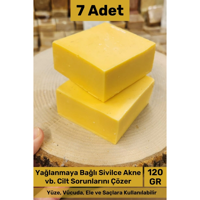 #sabun %100 Doğal Güzel Kokulu El Yüz Saç Cilt Vücut Orijinal Bitkisel Kayısı Sabunu 120g - 7 Adet