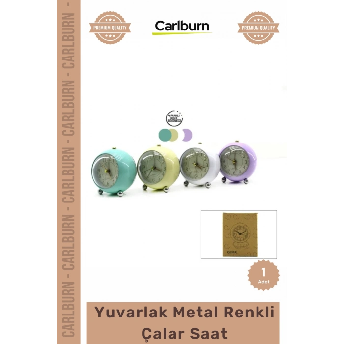 #Saat Modern Dekoratif Işıklı Pilli Masaüstü Estetik Masa Saati Yuvarlak Metal Renkli Çalar Saat